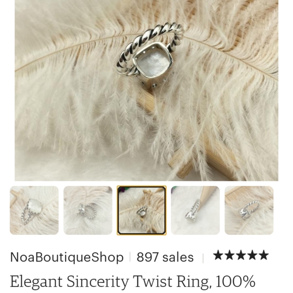 BEWARE FAKE Stamped Pandora mother of pearl rings - Picture 3 of 4